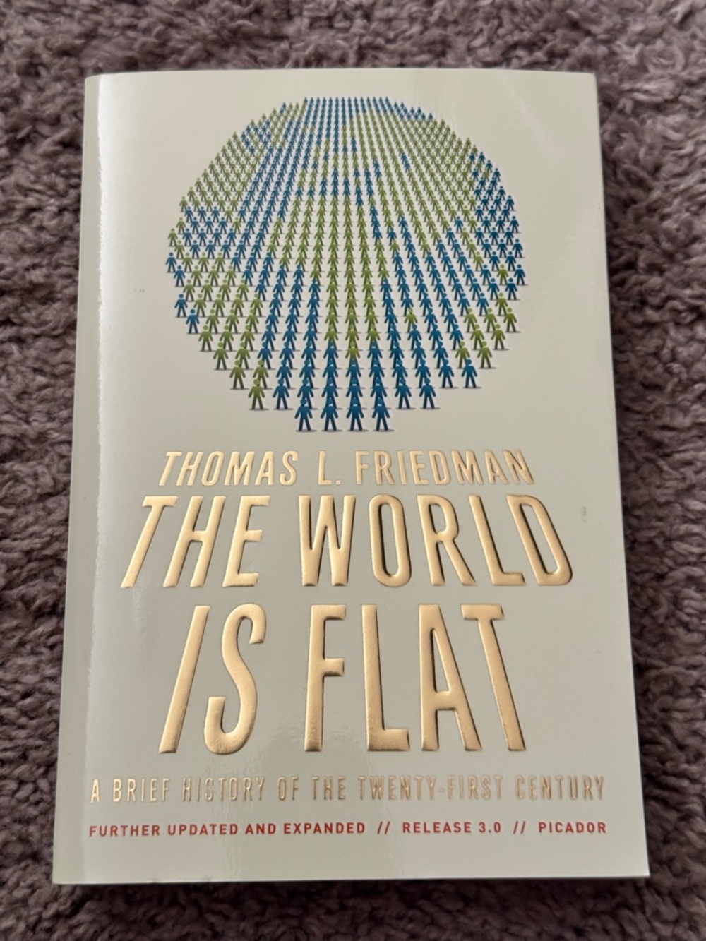 Thomas L. Friedman - The World Is Flat Book (gold lettering, cream cover)